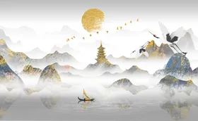 山水画中国风国墨装饰