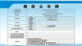 项目施工现场人员维权公示牌