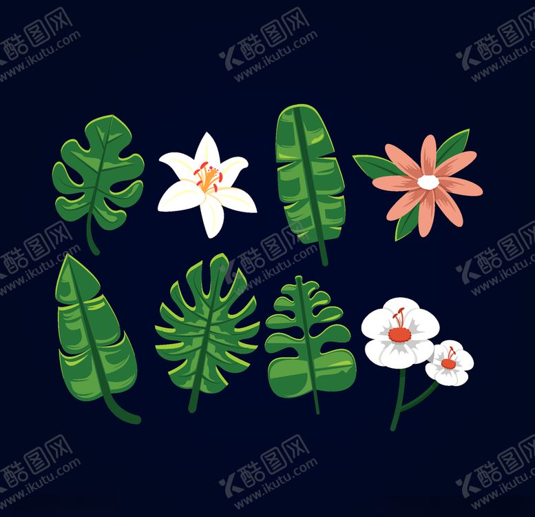 编号：98953810030412285383【酷图网】源文件下载-线条矢量手绘花草植物