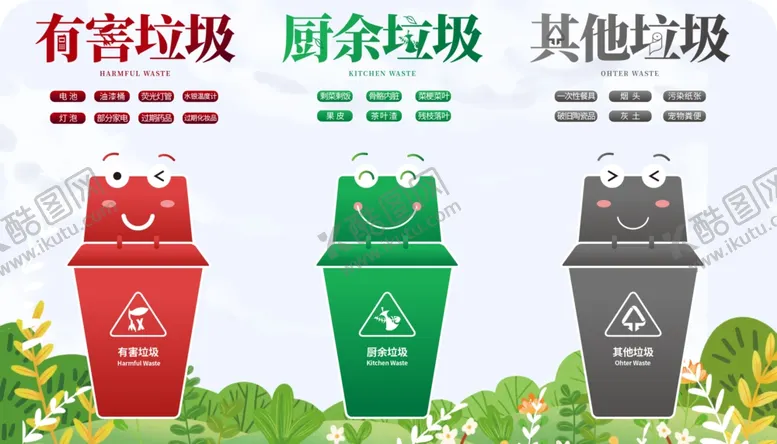 编号：47385602181956569040【酷图网】源文件下载-垃圾分类三分类