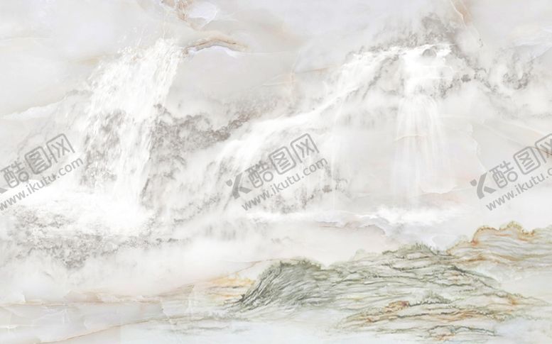 编号：86165007021750074339【酷图网】源文件下载-山水画大理石纹背景墙