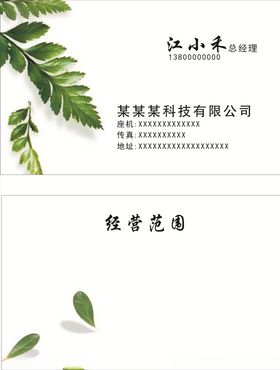 树叶名片
