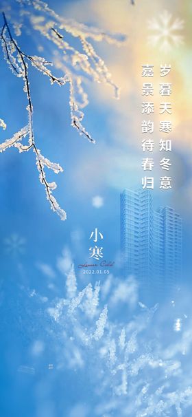 二十四节气小寒微信稿推文飞机稿冬天