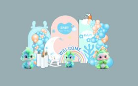 夜晚龙生日派对布置