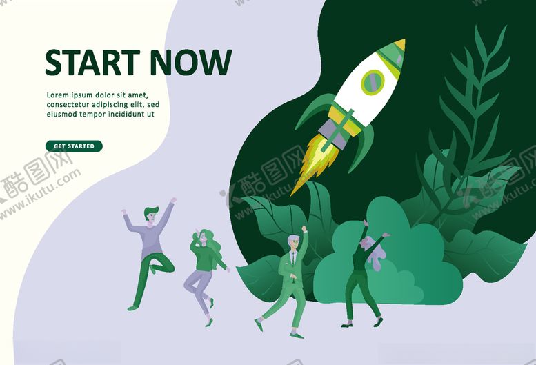 编号：98979309260952303478【酷图网】源文件下载-绿色手绘商务插画