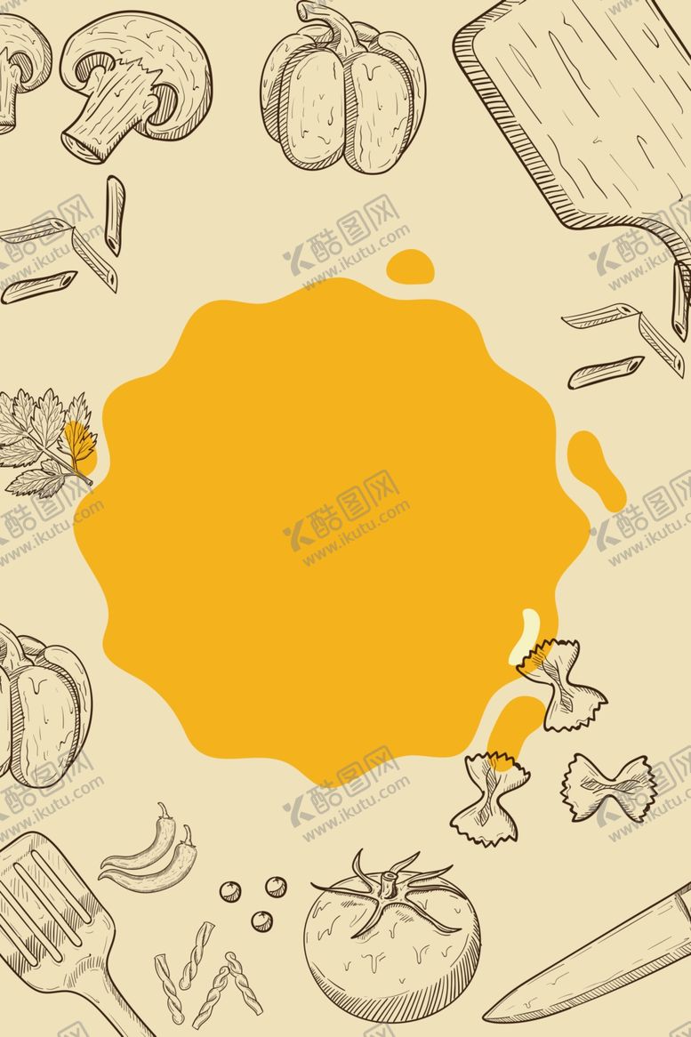 编号：45247209221508104499【酷图网】源文件下载-美食厨房用具底图底纹