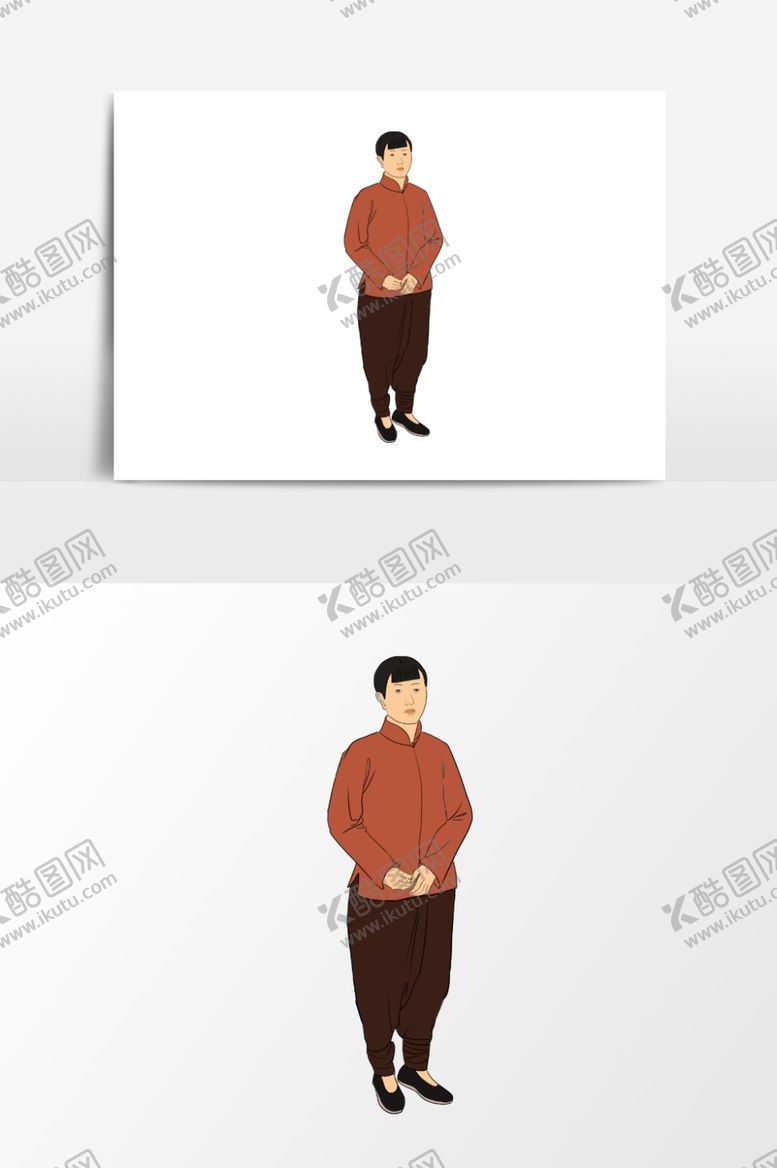 编号：38552710181200168989【酷图网】源文件下载-淡彩国画人物