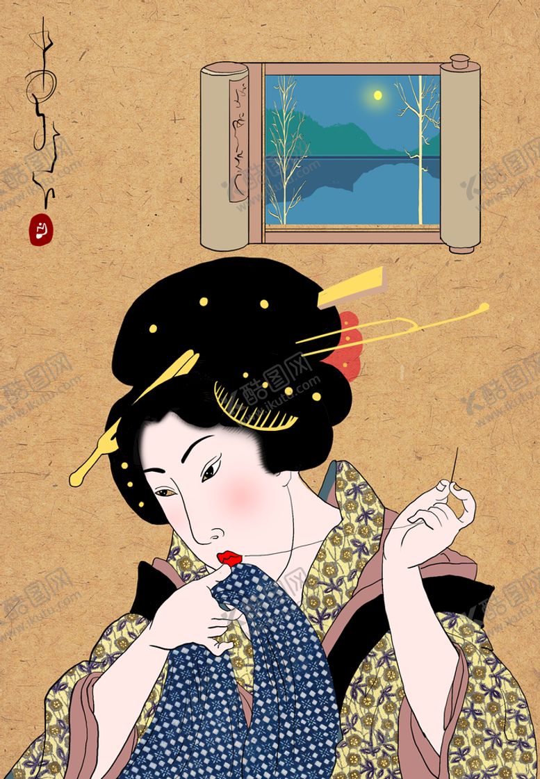 编号：62891309181914372637【酷图网】源文件下载-和服日本女人