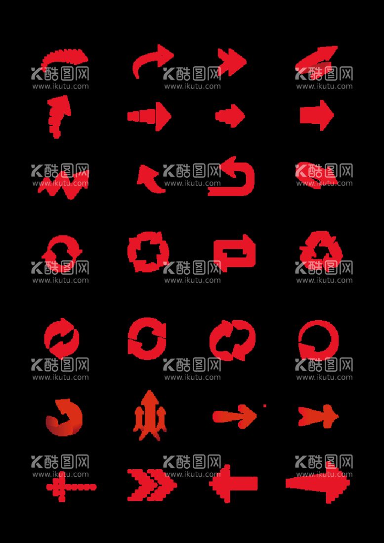 编号：28764309270544153247【酷图网】源文件下载-箭头素材手绘循环向上向下