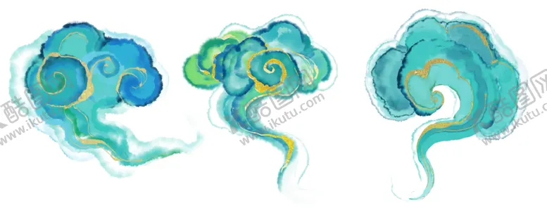 编号：59401304011244292275【酷图网】源文件下载-中国风金箔晕染祥云装饰