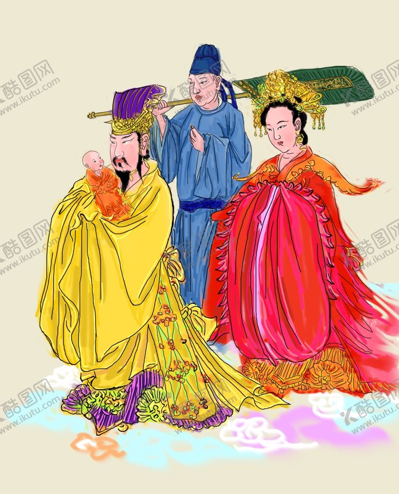 编号：66294410170755342917【酷图网】源文件下载-天王送子图