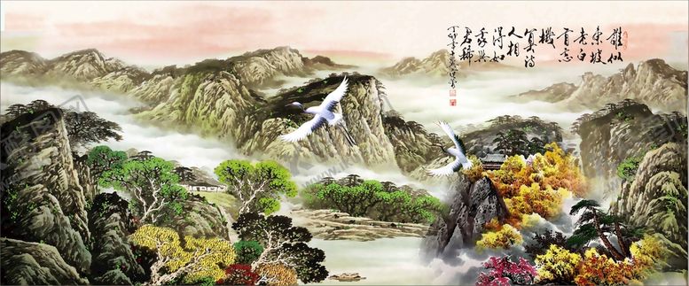 编号：97184609121506042543【酷图网】源文件下载-水墨山水背景