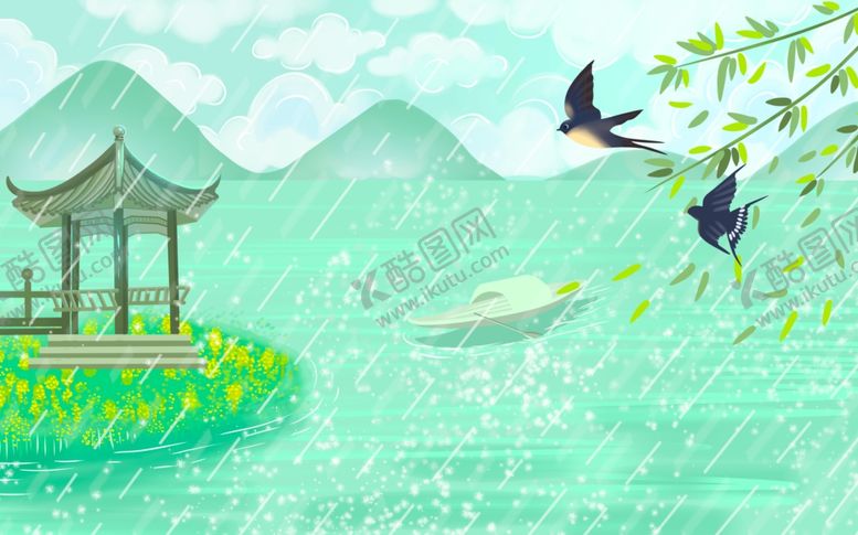 编号：17189004031317487441【酷图网】源文件下载-湖畔亭景伴飞鸟