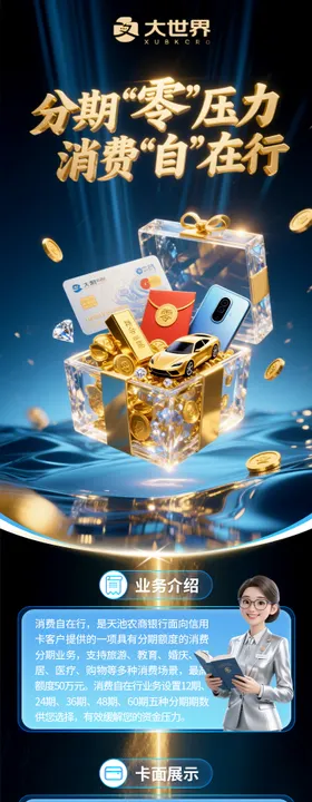 金融贷款信用卡活动海报长图