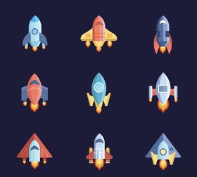 多彩火箭图标集合