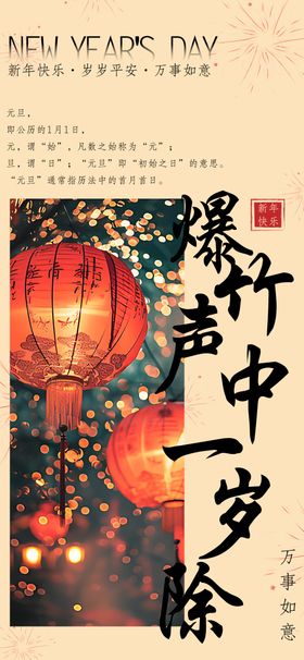 元旦晚会海报活动灯笼公历节日版式