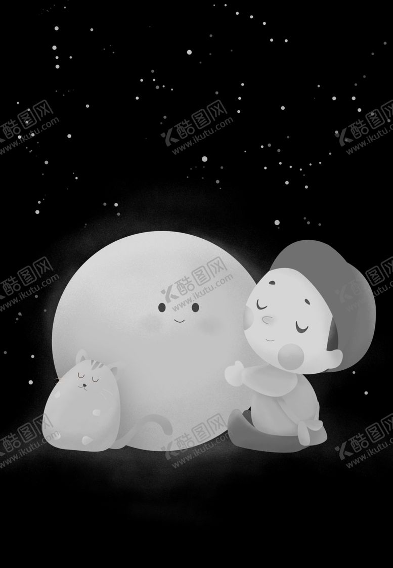 编号：92816610261442045334【酷图网】源文件下载-月亮插画