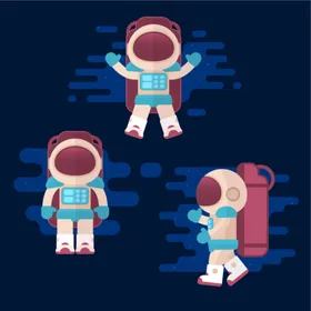 宇航员卡通人物太空人服天