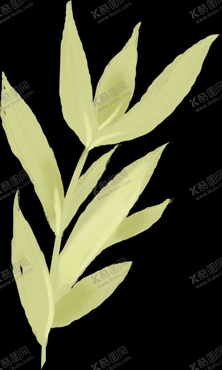 编号：70403609091206457778【酷图网】源文件下载-手绘绿色枝叶