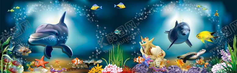 编号：35794209271149511752【酷图网】源文件下载-海底鲨鱼