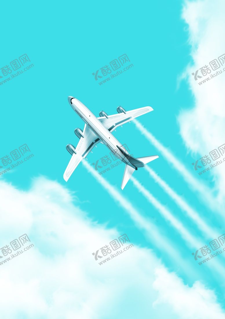 编号：38734912061844447723【酷图网】源文件下载-蓝天白云飞机