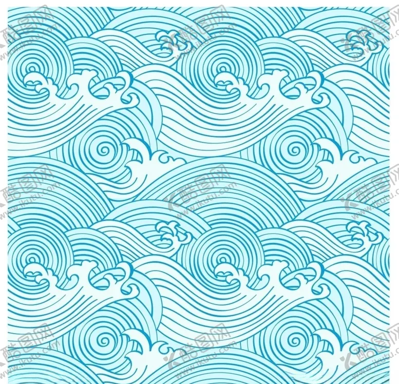 编号：80109909231409017892【酷图网】源文件下载-矢量海浪无缝壁纸