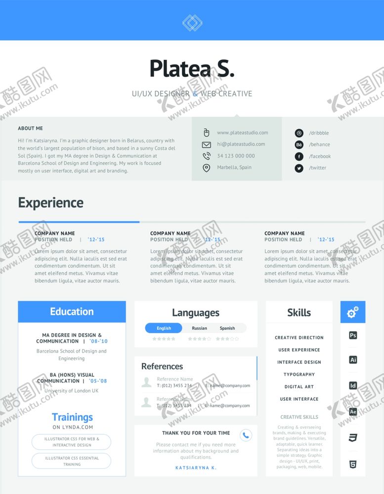编号：31839509230707342627【酷图网】源文件下载-个人简历求职简历模板图片