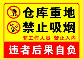 红底仓库重地禁止烟火