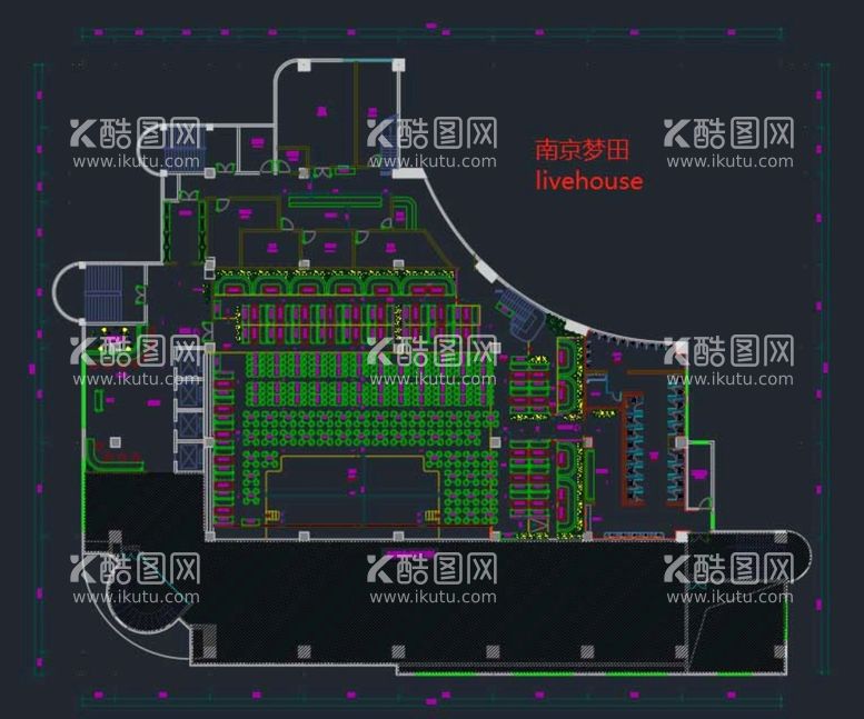 编号：16480901131755069805【酷图网】源文件下载-LIVEHOUSE酒吧平面图