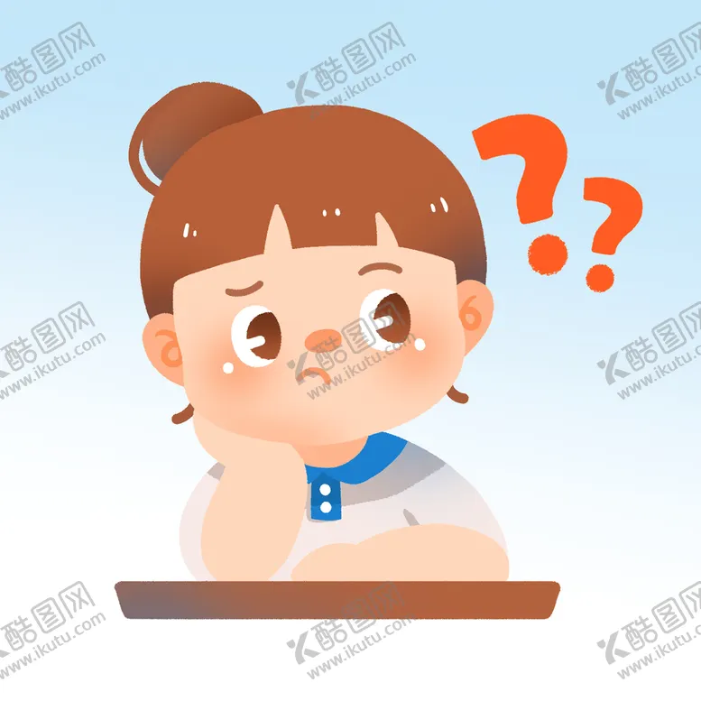 编号：13428609121959599638【酷图网】源文件下载-疑惑卡通学生元素