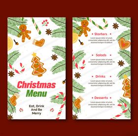 圣诞节日菜单设计模板