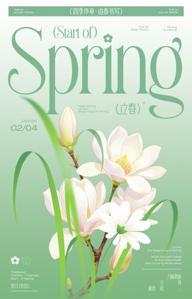 立春节气玉兰花地产酒吧ktv海报