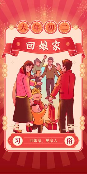 编号：86205409150124393076【酷图网】源文件下载-红色新年虎年民俗之大年初一拜年