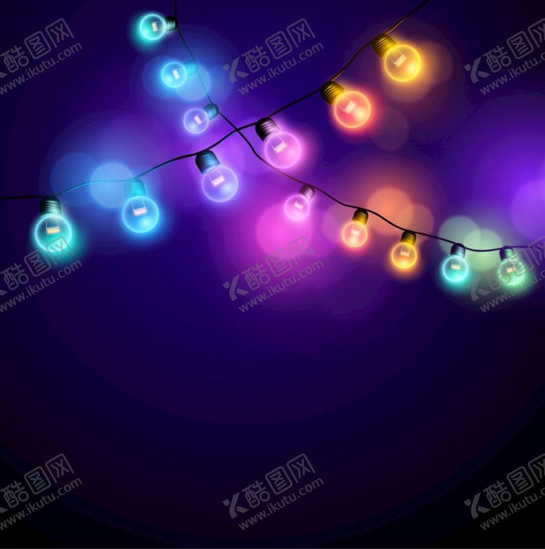 编号：56137410070210289240【酷图网】源文件下载-发光彩灯装饰图片