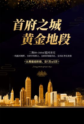 地产海报红色字房底图