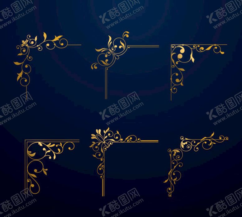 编号：70121206301744063578【酷图网】源文件下载-金色花纹花边