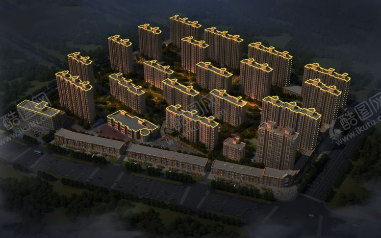 编号：22960006180657059379【酷图网】源文件下载-小区楼体亮化