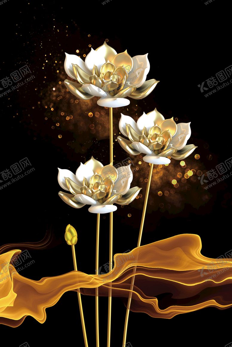 编号：59700911190655948256【酷图网】源文件下载-火里种金莲晶瓷画
