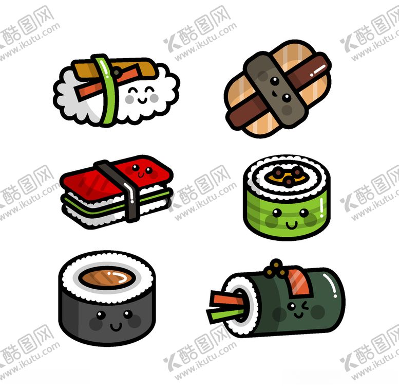 可爱寿司卡哇伊食物食物美食卡通美食