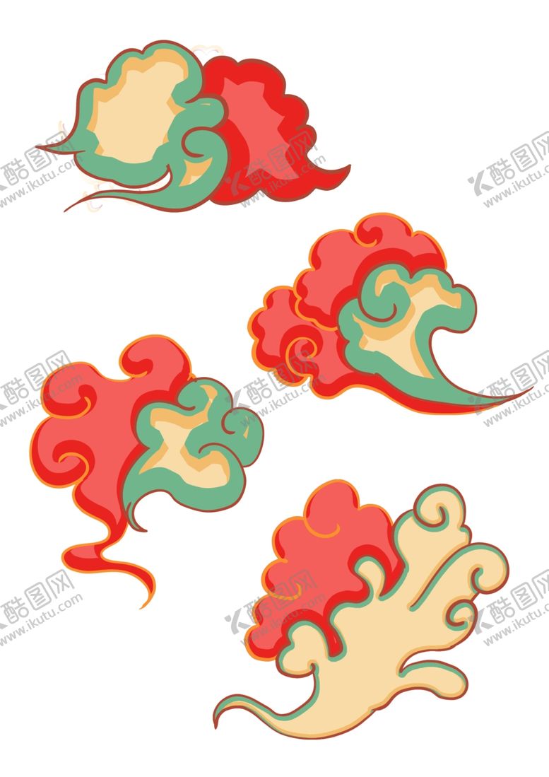 编号：59013301310349461031【酷图网】源文件下载-七彩祥云图案