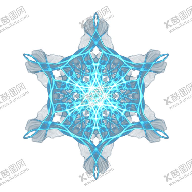 编号：96696609300718392576【酷图网】源文件下载-蓝色炫光雪花装饰元素