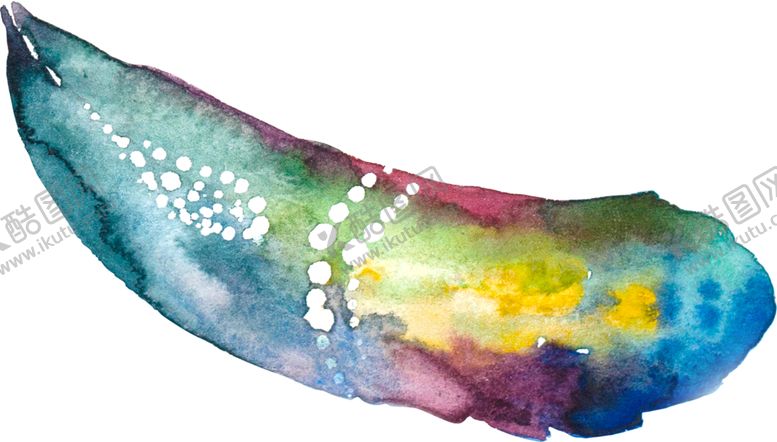 编号：44334510052015023600【酷图网】源文件下载-手绘水彩羽毛