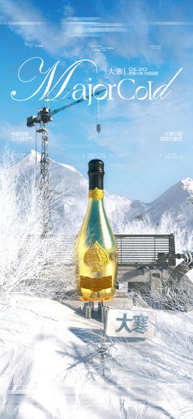酒吧大寒节气海报