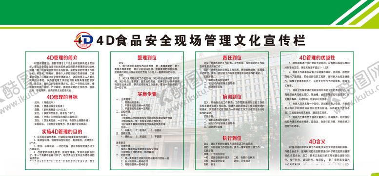 编号：46460006170925112211【酷图网】源文件下载-4D食品安全现场管理文化宣传栏
