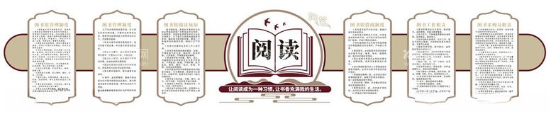 编号：25891112251054321124【酷图网】源文件下载-图书室制度文化墙