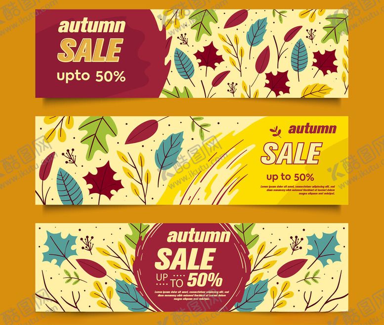 编号：19043411171919329360【酷图网】源文件下载-秋季促销横幅设计模板