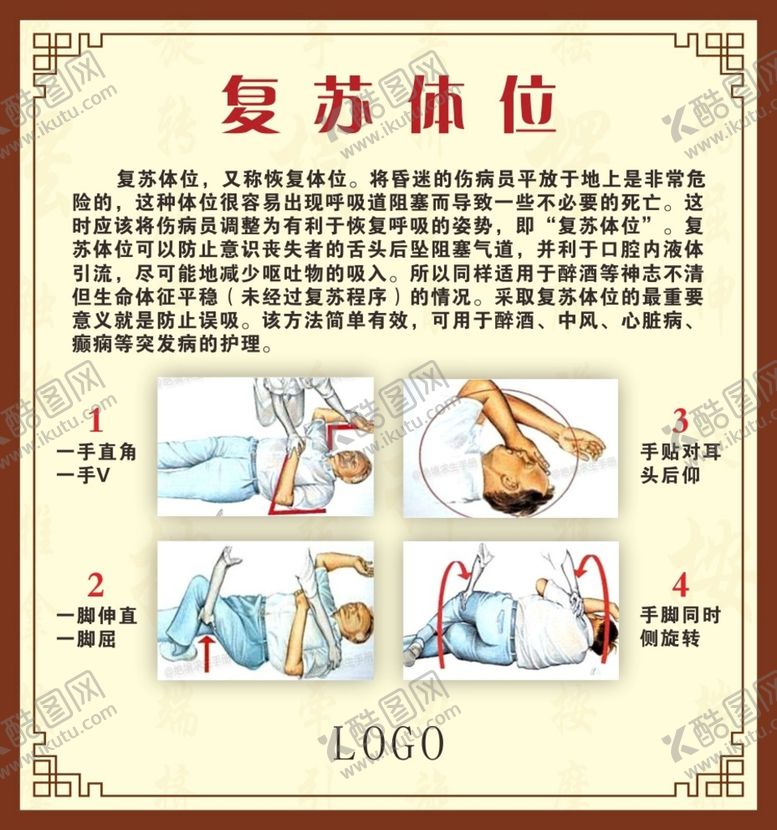 编号：98507601300520556682【酷图网】源文件下载-健康宣教 复苏体位