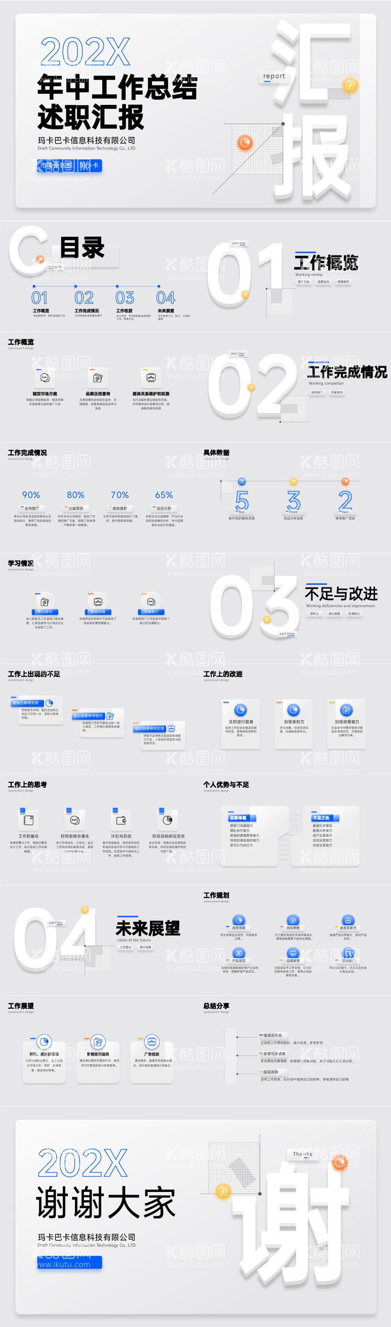 编号：53495111201057331310【酷图网】源文件下载-企业年中总结工作汇报简约风PPT套装