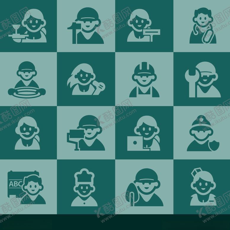 编号：53350710030032529256【酷图网】源文件下载-职业人物图标集合