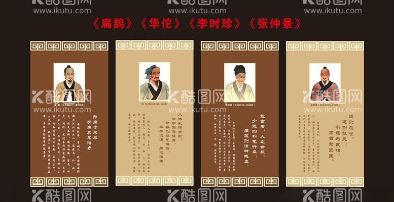 编号：91342803100000519460【酷图网】源文件下载-古代四大名医